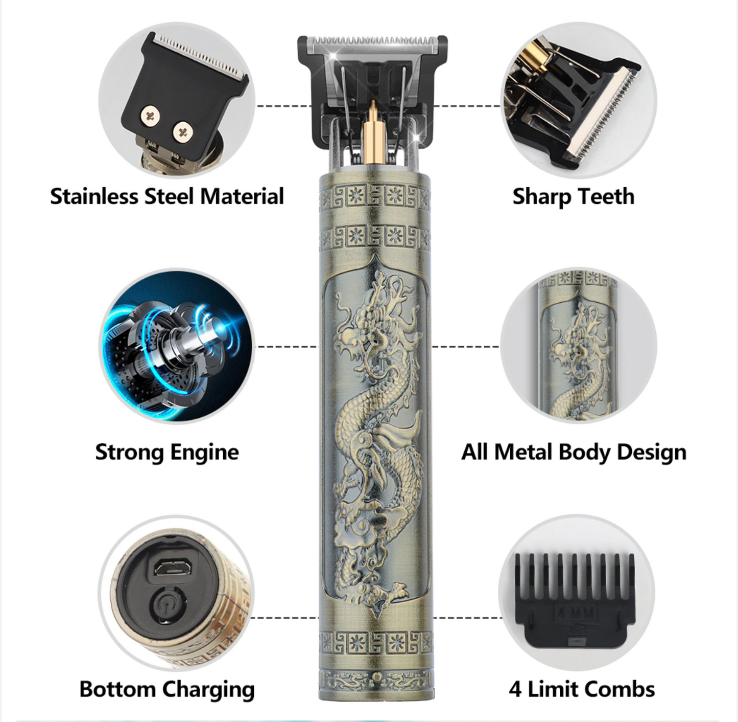 The Beard God - Engraved Metal Precision Trimmer