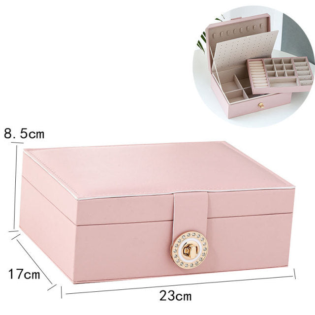 New Double-Layer Velvet Jewelry Box