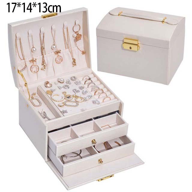 New Double-Layer Velvet Jewelry Box