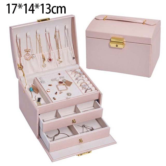 New Double-Layer Velvet Jewelry Box