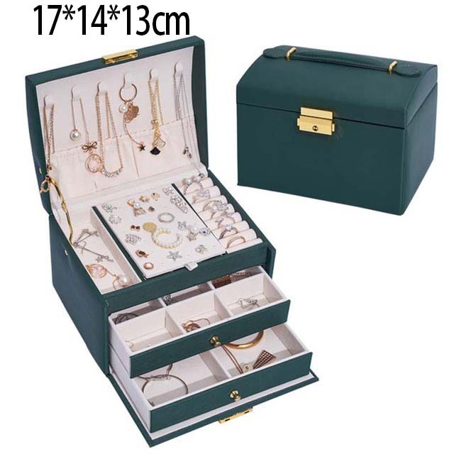 New Double-Layer Velvet Jewelry Box